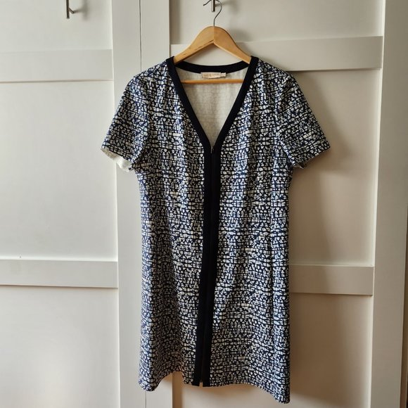 Tory Burch XL navy and white dress with pockets - Picture 2 of 10